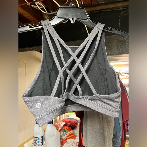 EUC Lululemon Free To Be Serene High Neck Bra, Gray Size 10 - Picture 2 of 3
